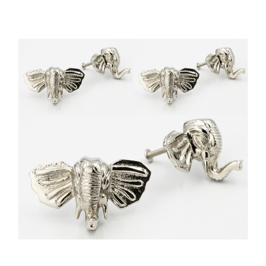 x6 Brass Elephant Drawer Cabinet Knobs - Nickel & Brass Finishes - Brass bee