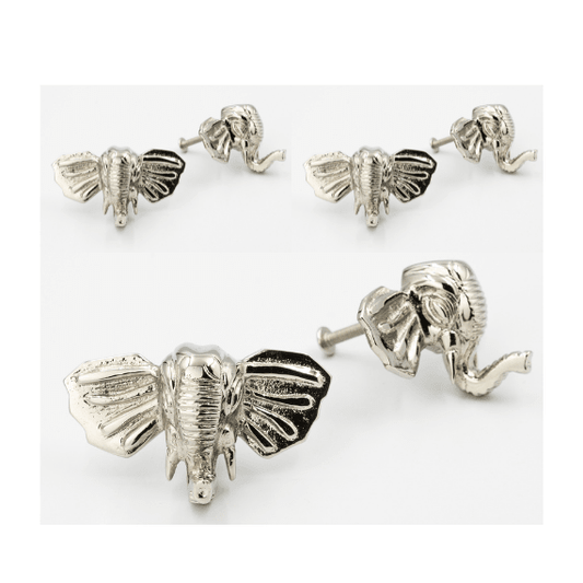 x6 Brass Elephant Drawer Cabinet Knobs - Nickel & Brass Finishes - Brass bee