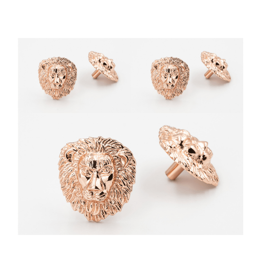 x6 Brass Lion Drawer Cabinet Knobs - Nickel, Brass, Rose Gold & Heritage Finishes - Brass bee
