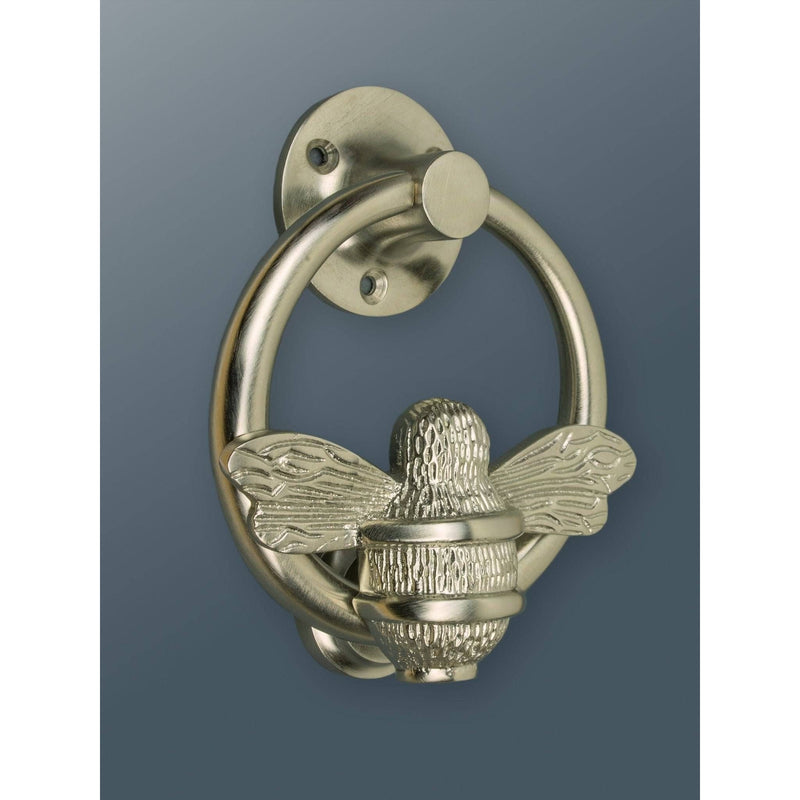 Brass Bumble Bee Ring Door Knocker - Satin Finish - Brass bee