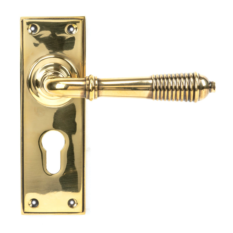Reeded Lever Euro Lock Set