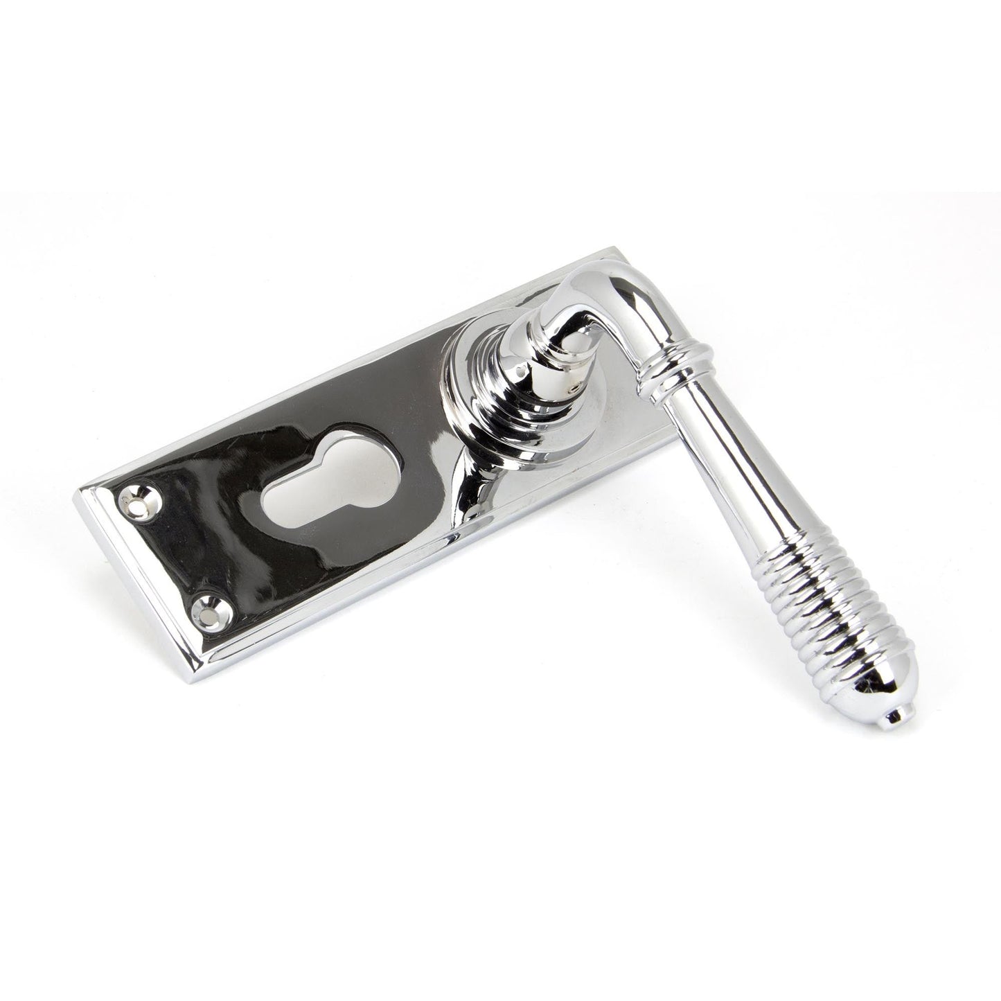 Reeded Lever Euro Lock Set