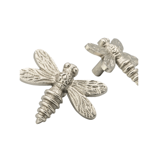 Brass Dragonfly Drawer Knob - Satin Finish - Brass bee