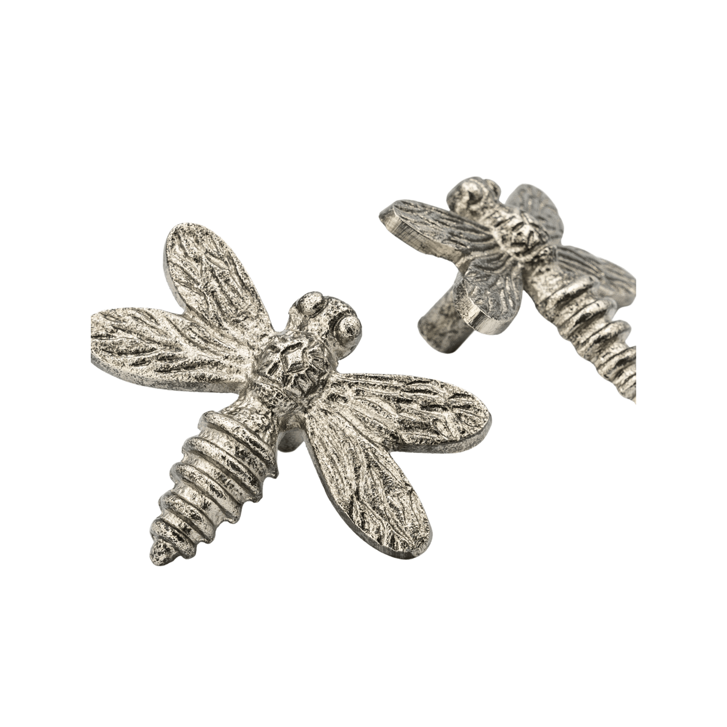 Brass Dragonfly Drawer Knob - Pewter Finish - Brass bee