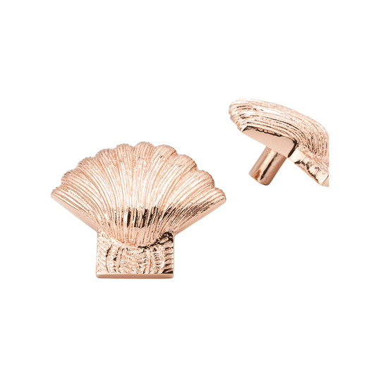 Brass Shell Drawer Cabinet Knob - Rose Gold Finish - Brass bee