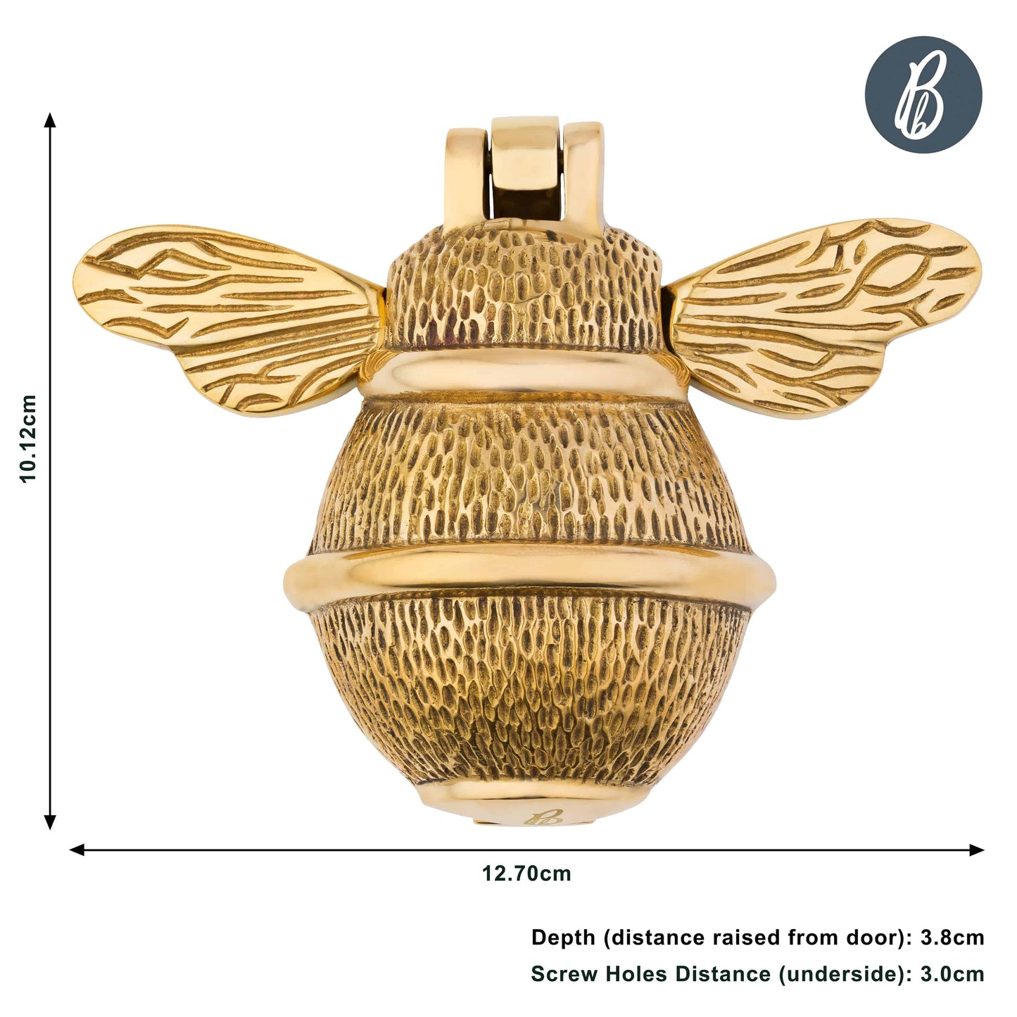 Brass Bumble Bee Door Knocker - Brass Finish - Brass bee