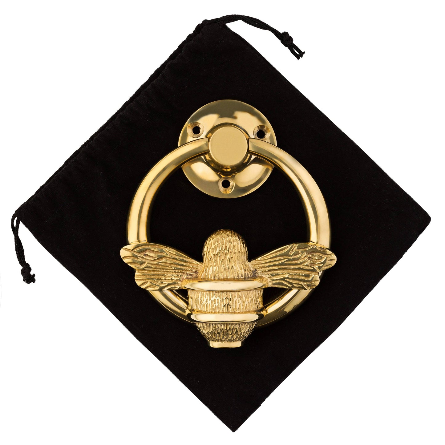 Brass Bumble Bee Ring Door Knocker - Brass Finish - Brass bee