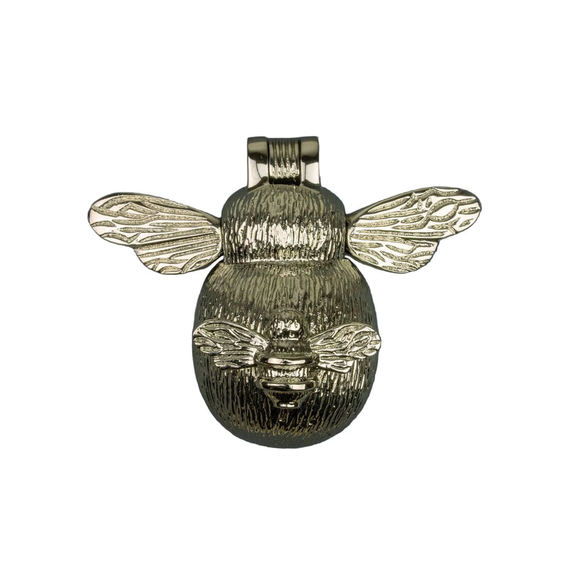 Brass Bee and Mini Bee Door Knocker - Nickel Finish - Brass bee