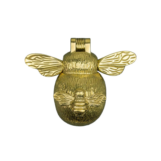 Brass Bee and Mini Bee Door Knocker - Brass Finish - Brass bee