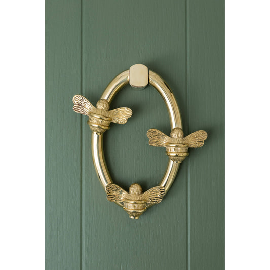Solid Brass Nectar Bee Door Knockers - Premium Size - Brass bee