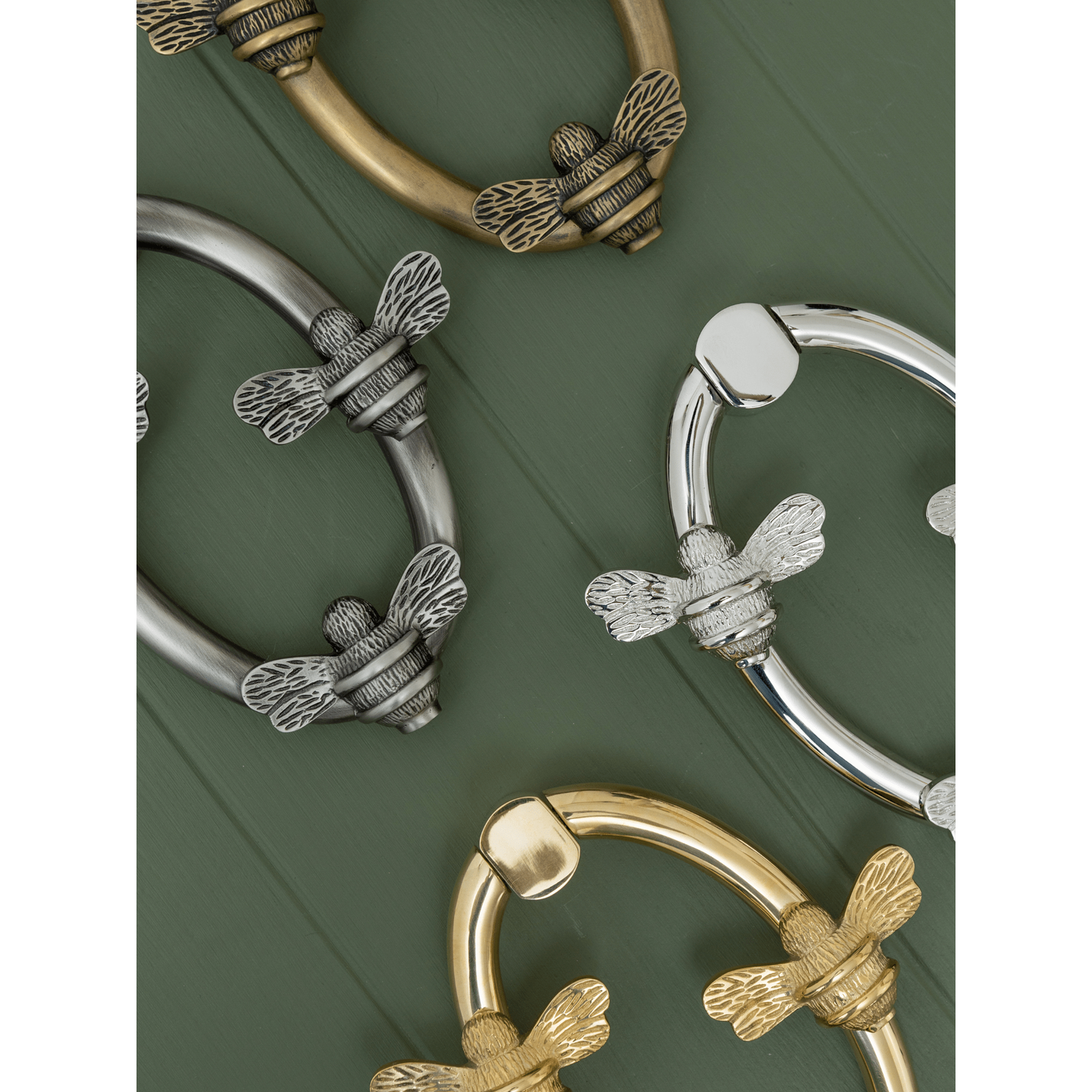 Solid Brass Nectar Bee Door Knockers - Premium Size - Brass bee