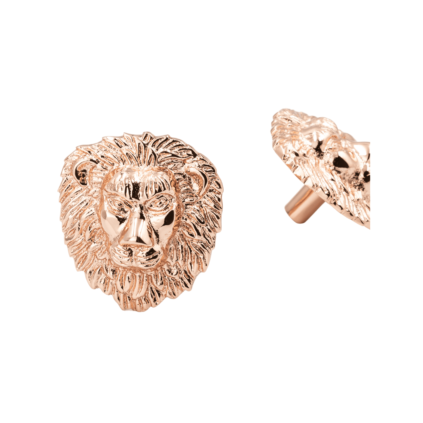 Brass Lion Drawer Cabinet Knob - Rose Gold Finish - Brass bee