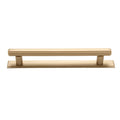 Solid Brass Art Deco Kitchen Pull Handles & Knobs With Backplates - Satin Brass Finish