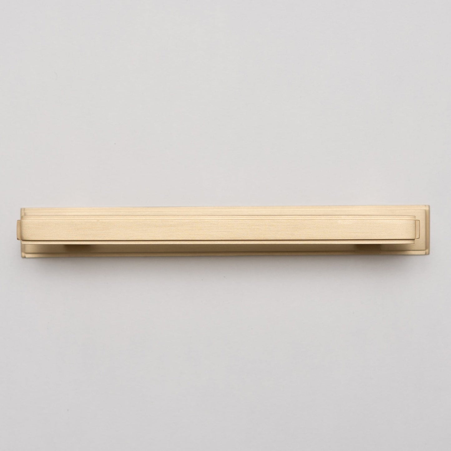 Solid Brass Art Deco Kitchen Pull Handles & Knobs With Backplates - Satin Brass Finish