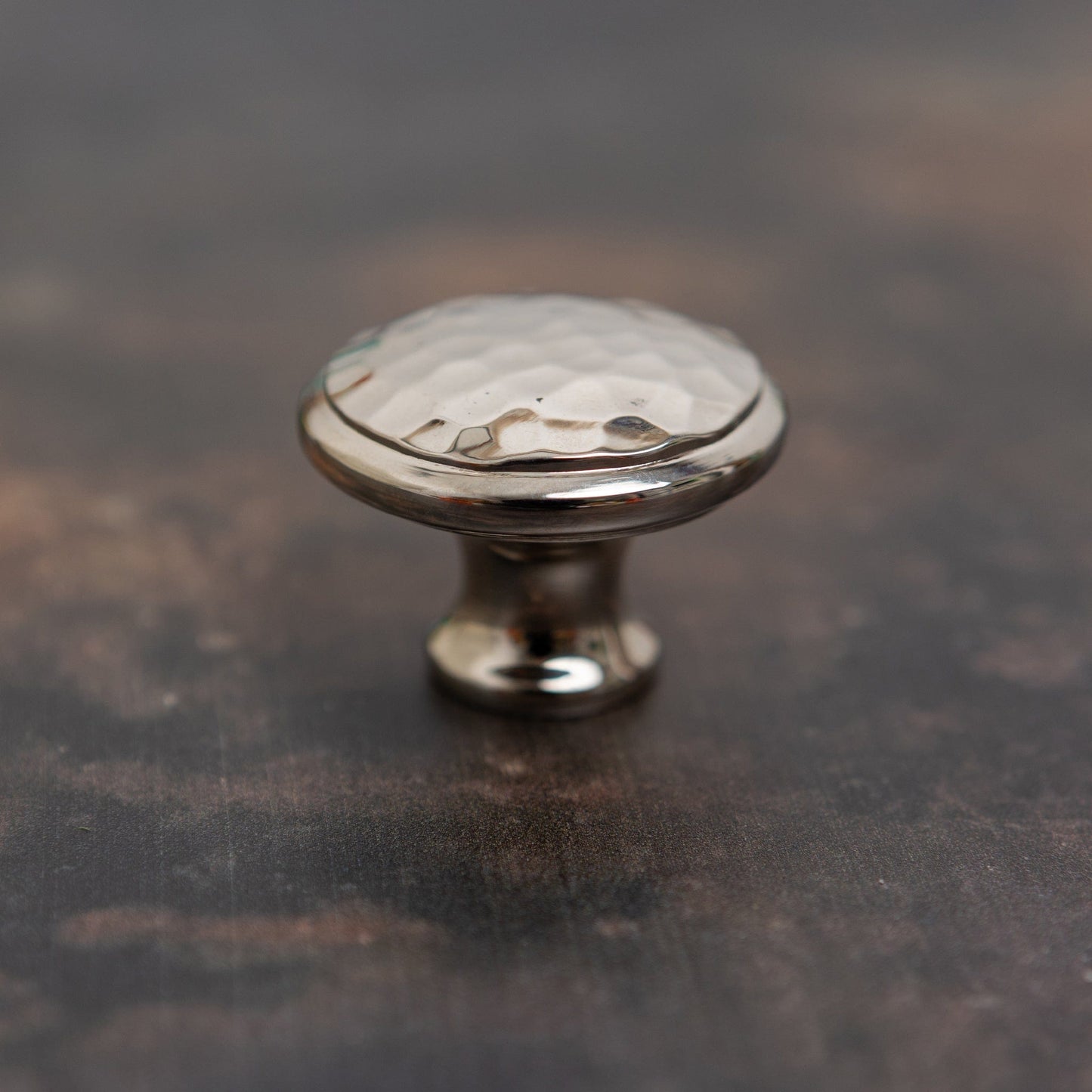 Solid Brass Nickel Hammered Cabinet Pull Handles & Knobs - Polished Nickel Finish