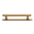 Solid Brass Art Deco Kitchen Pull Handles & Knobs With Backplates - Satin Brass Finish