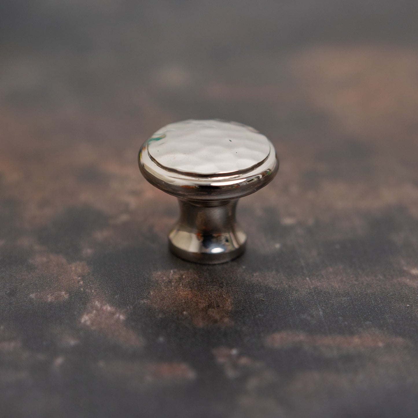 Solid Brass Nickel Hammered Cabinet Pull Handles & Knobs - Polished Nickel Finish