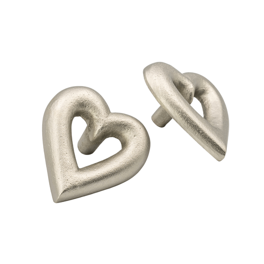 Brass Heart Drawer Cabinet Knob - Satin Finish - Brass bee