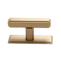 Solid Brass Art Deco Kitchen Pull Handles & Knobs With Backplates - Satin Brass Finish