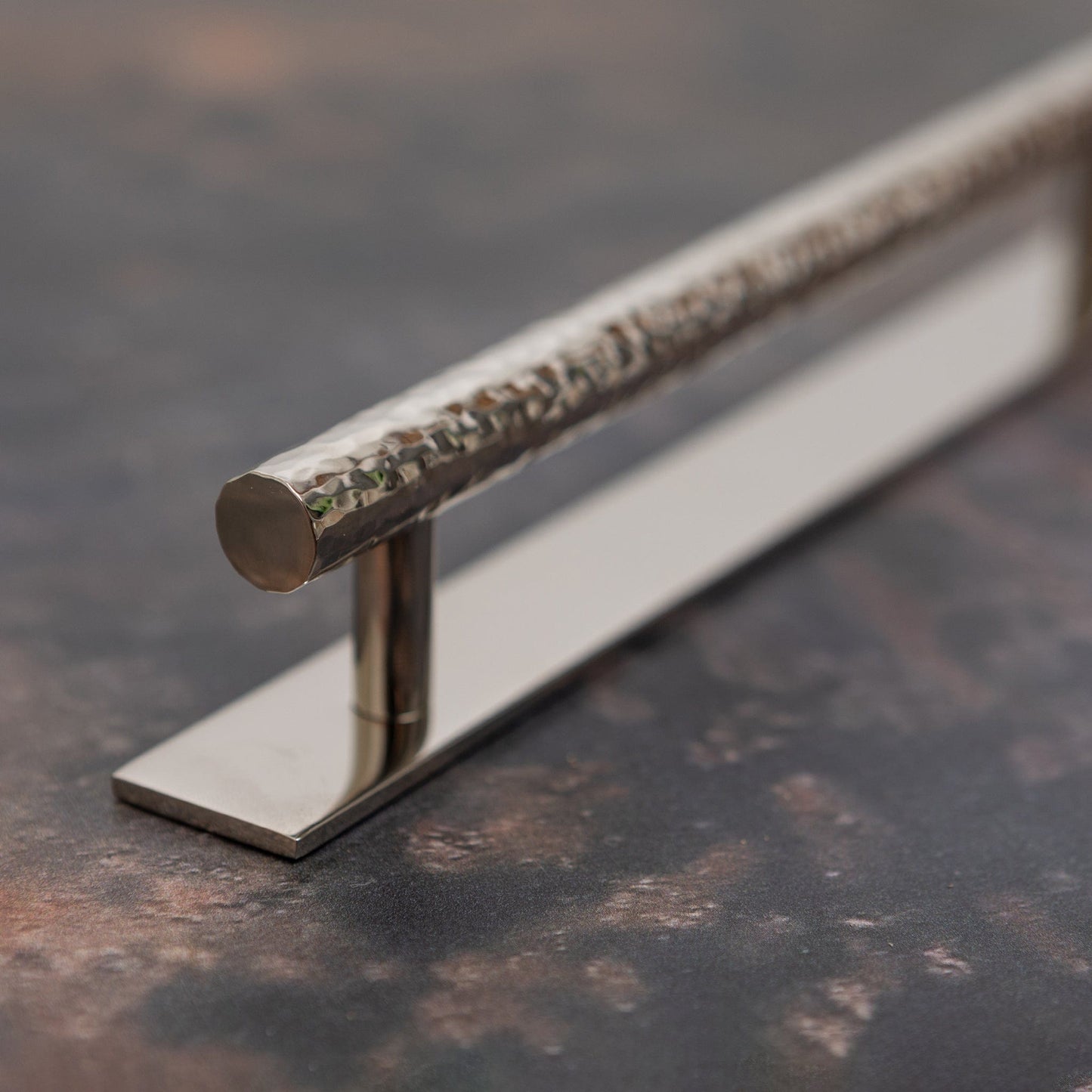 Solid Brass Nickel Hammered Cabinet Pull Handles & Knobs - Polished Nickel Finish