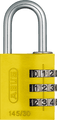 145 Series – Solid Aluminium Combination Padlock 145/30 | 3 Digit Code (Standard Size) Yellow Love Handles uk