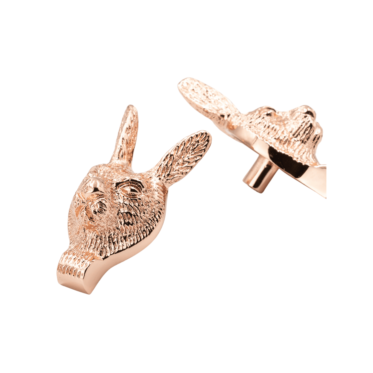 Brass Hare Drawer Cabinet Knob - Rose Gold Finish - Brass bee