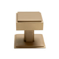Solid Brass Art Deco Kitchen Pull Handles & Knobs With Backplates - Satin Brass Finish
