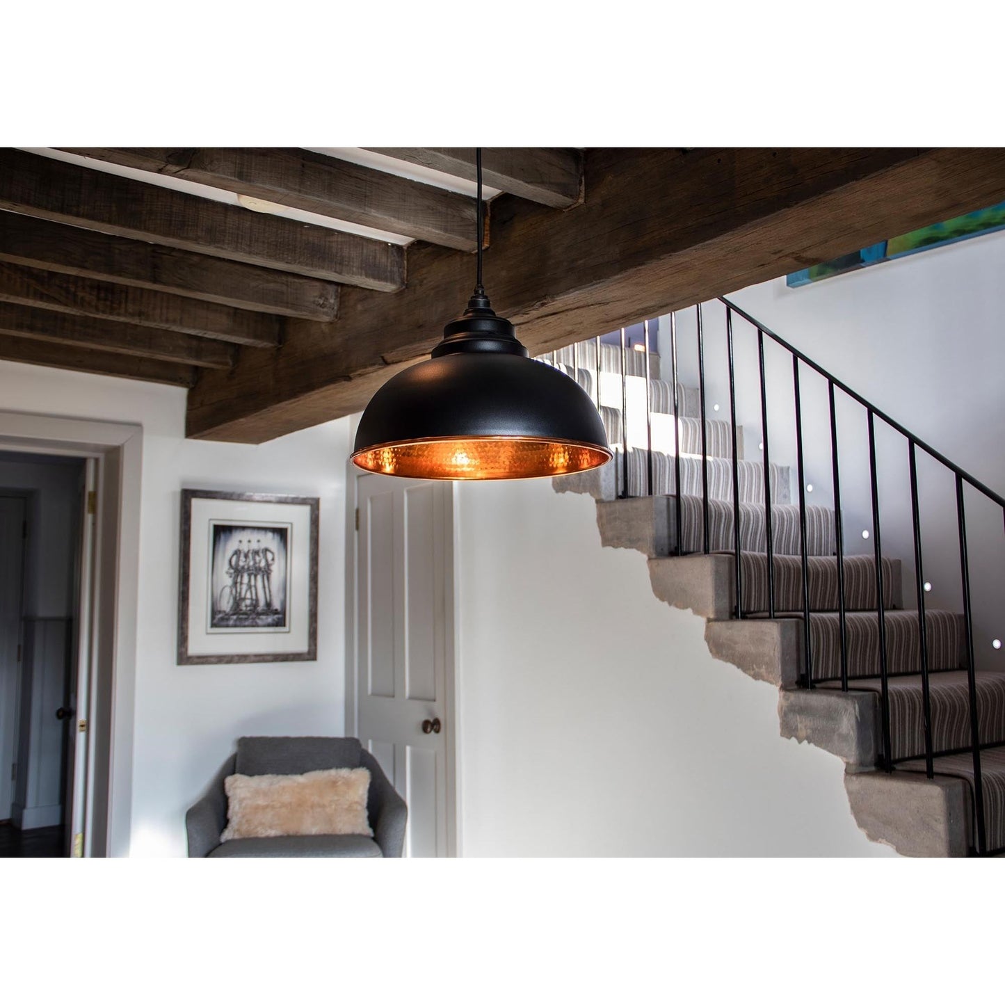 Hammered Copper Harborne Pendant