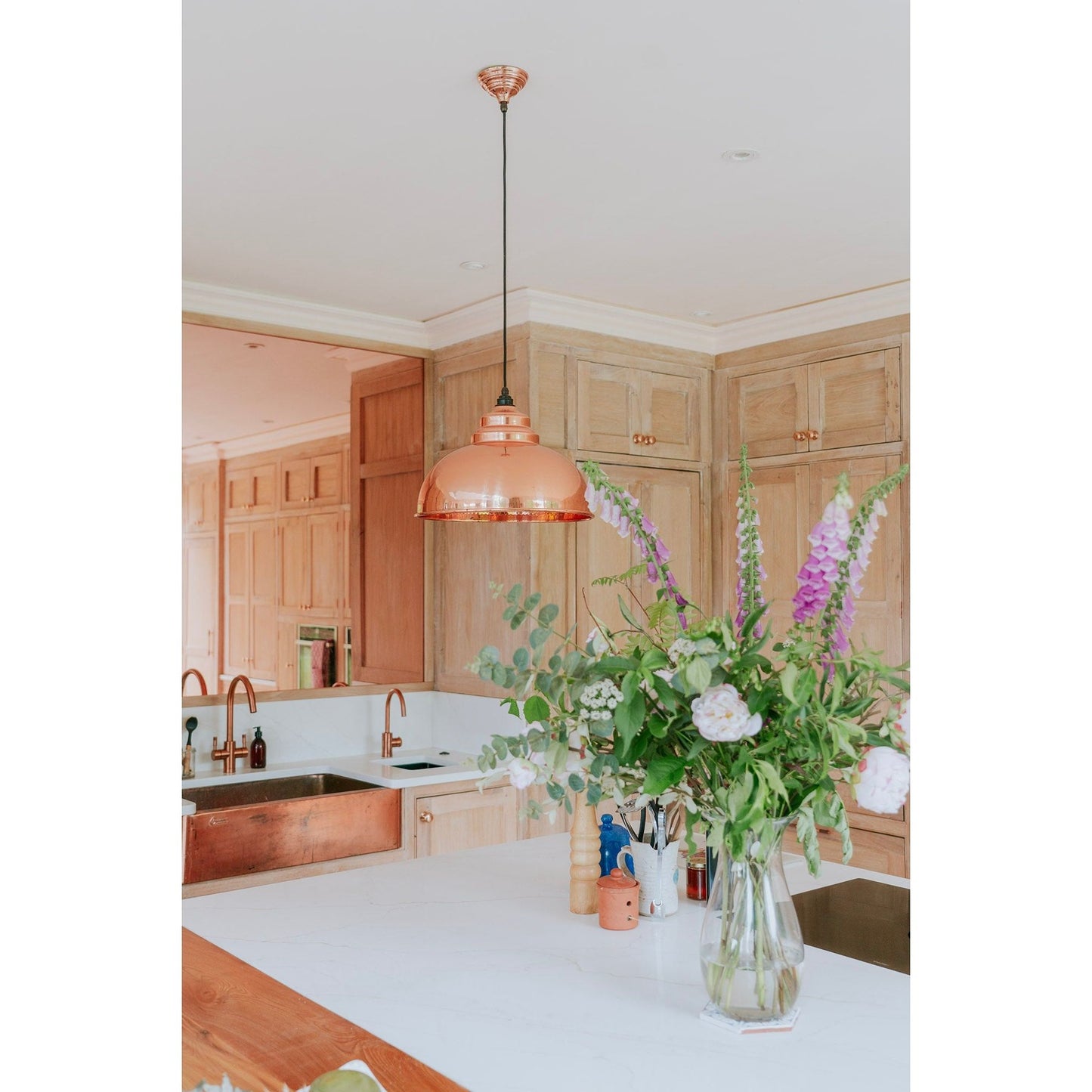 Hammered Copper Harborne Pendant