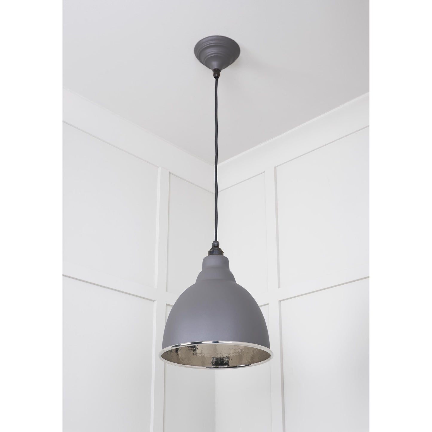 Hammered Nickel Brindley Pendant