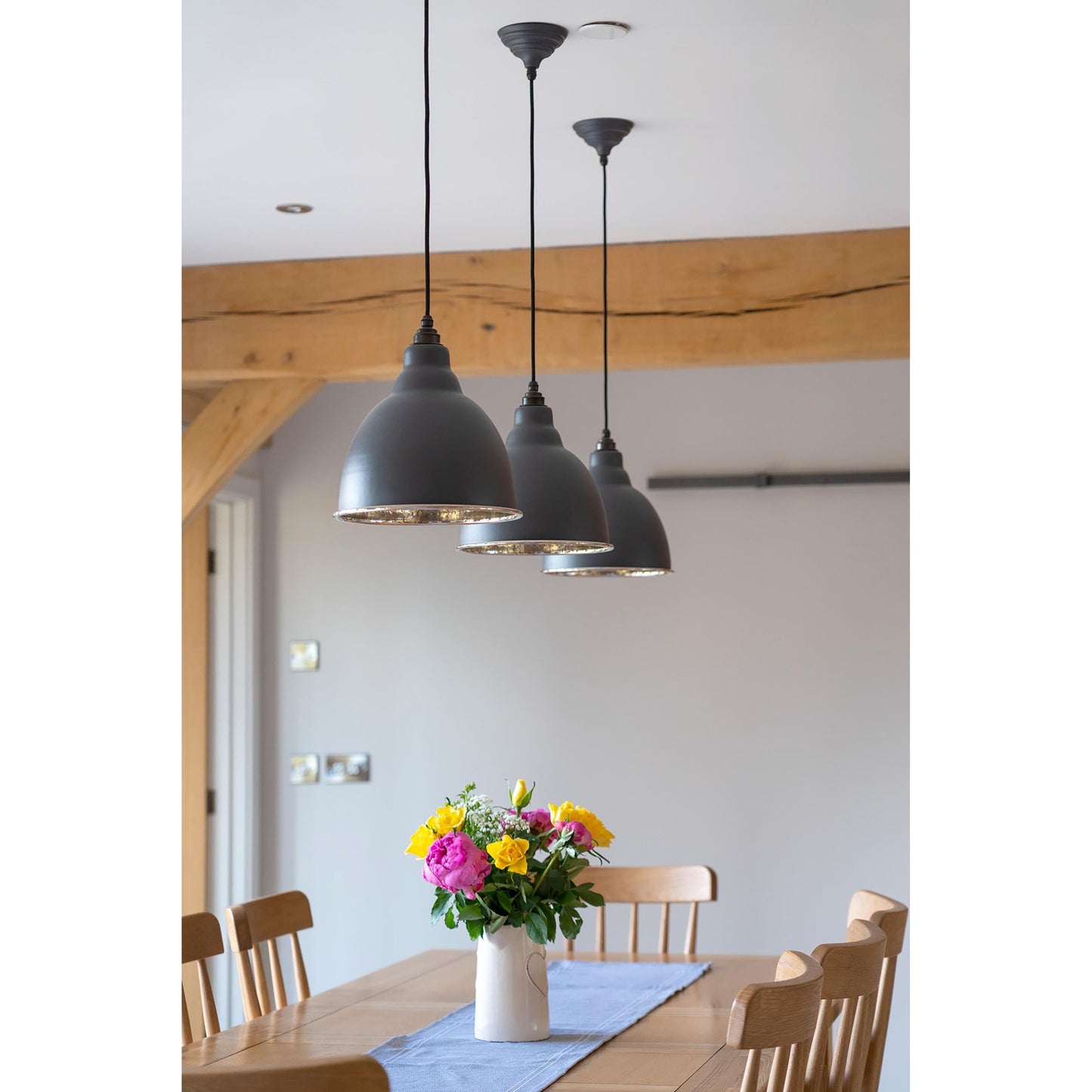 Hammered Nickel Brindley Pendant