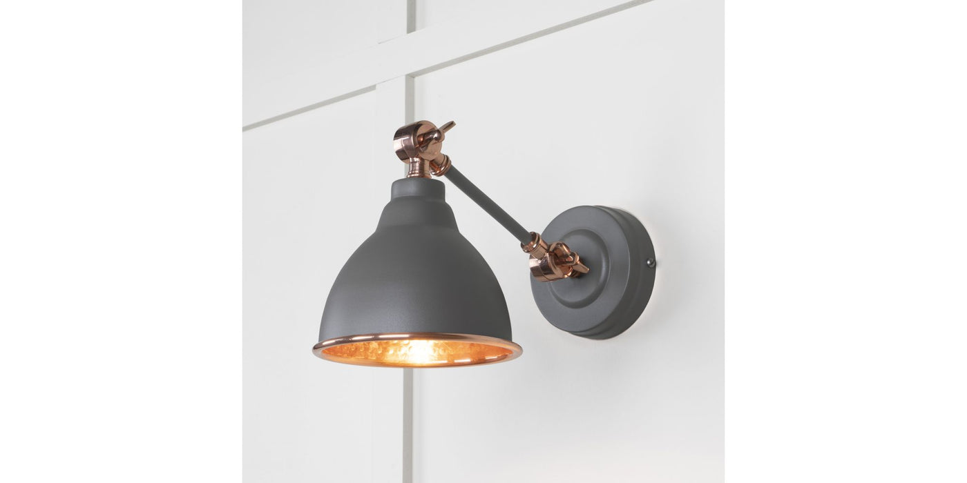 Hammered Copper Brindley Wall Light