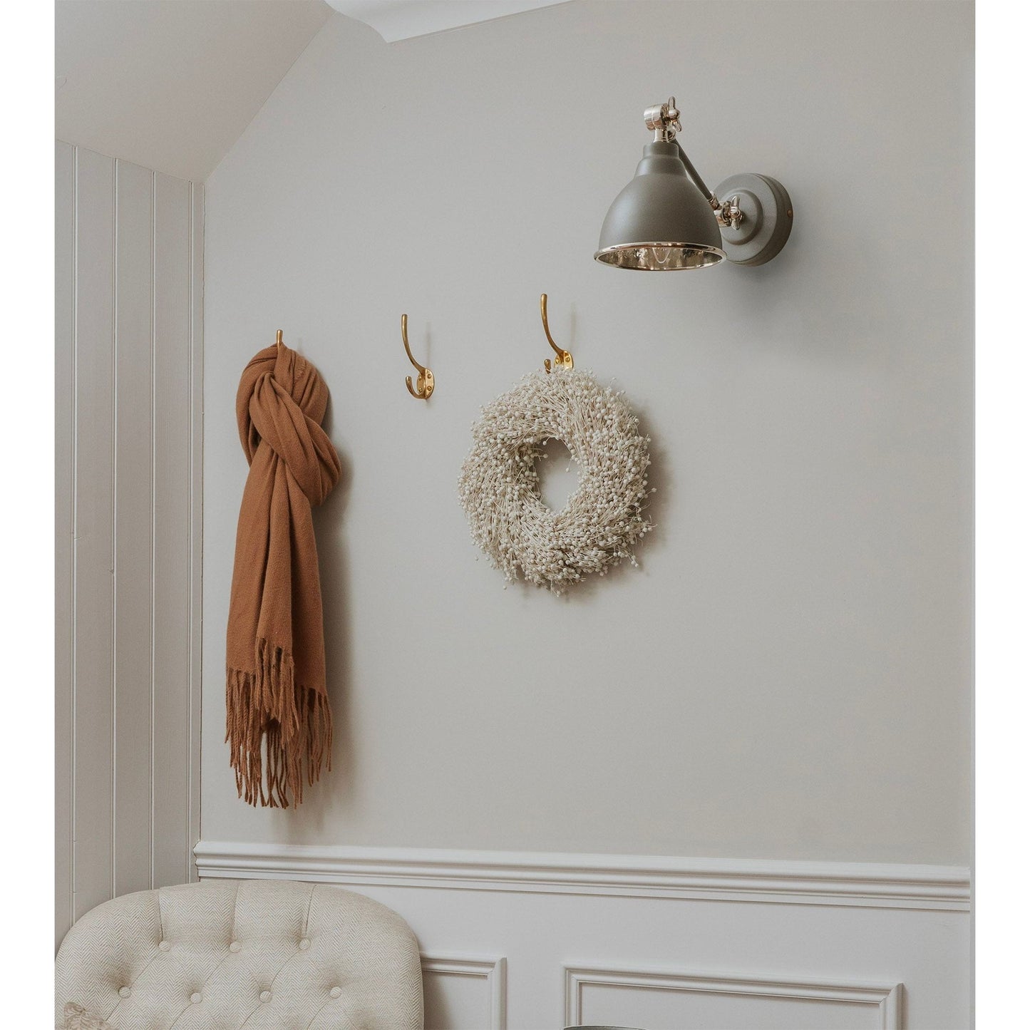 Hammered Nickel Brindley Wall Light