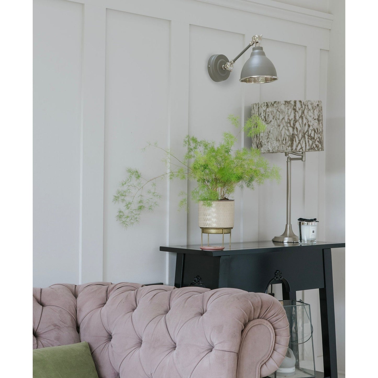 Hammered Nickel Brindley Wall Light