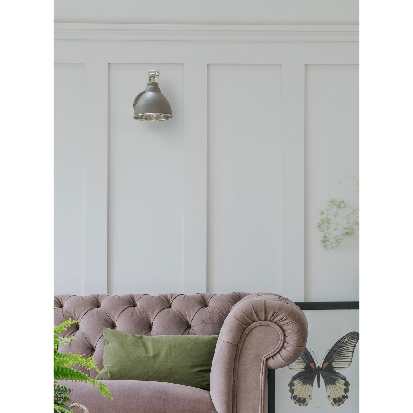 Hammered Nickel Brindley Wall Light