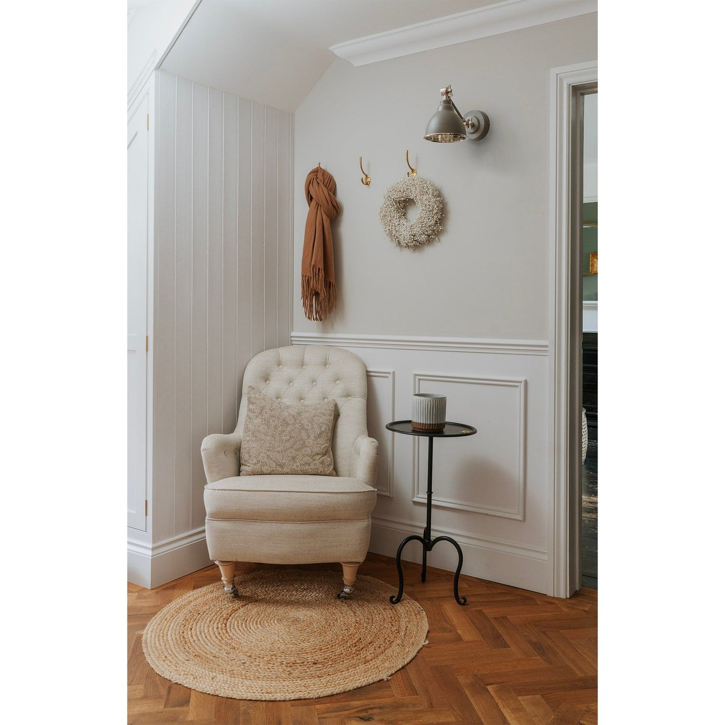 Hammered Nickel Brindley Wall Light