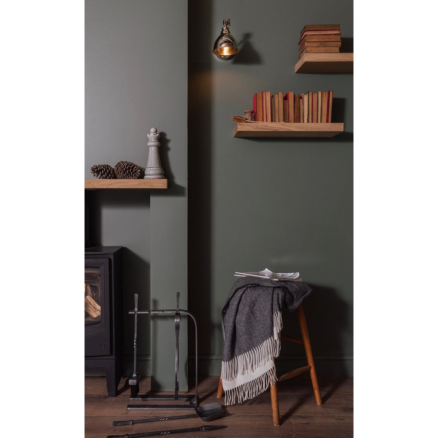 Hammered Nickel Brindley Wall Light