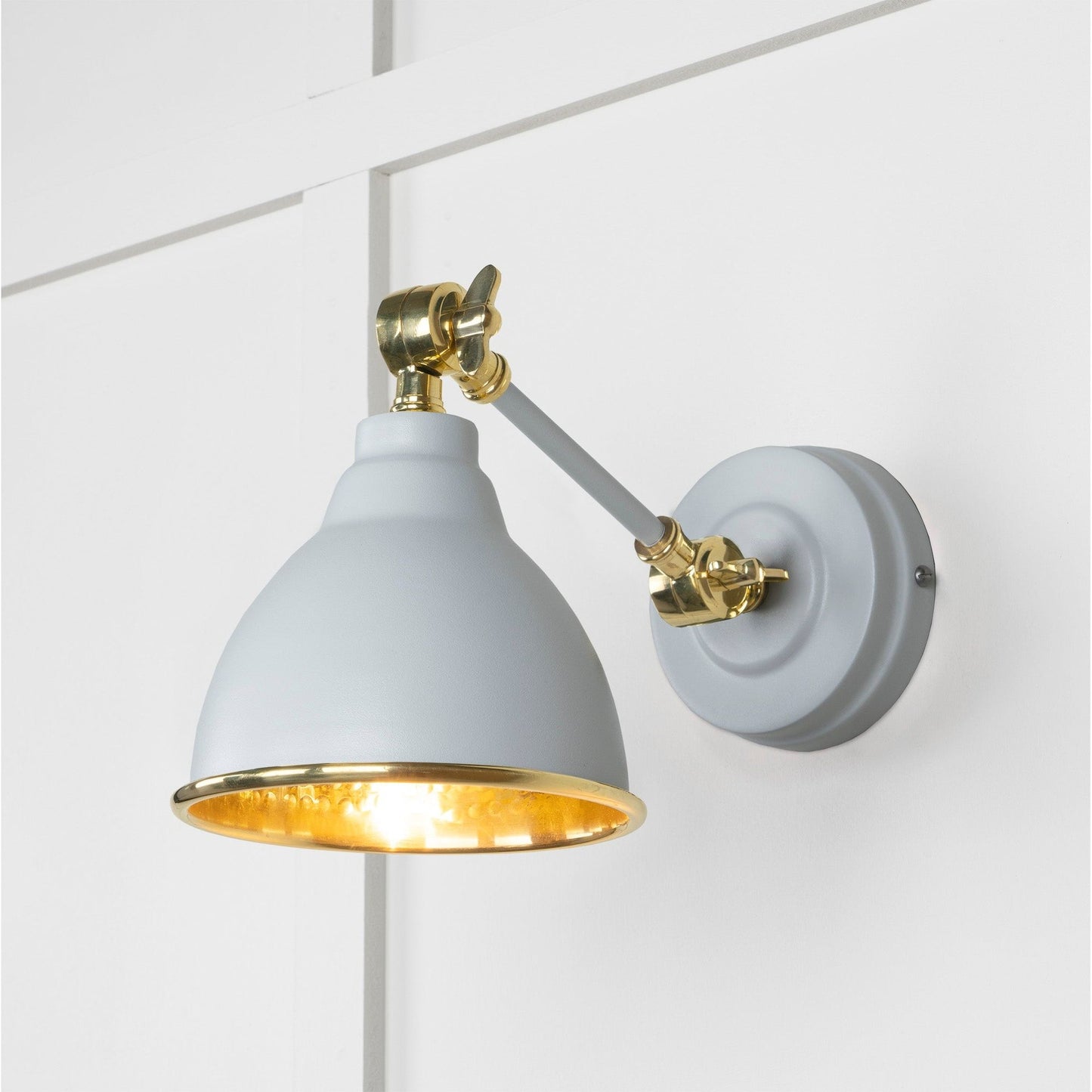 Hammered Brass Brindley Wall Light