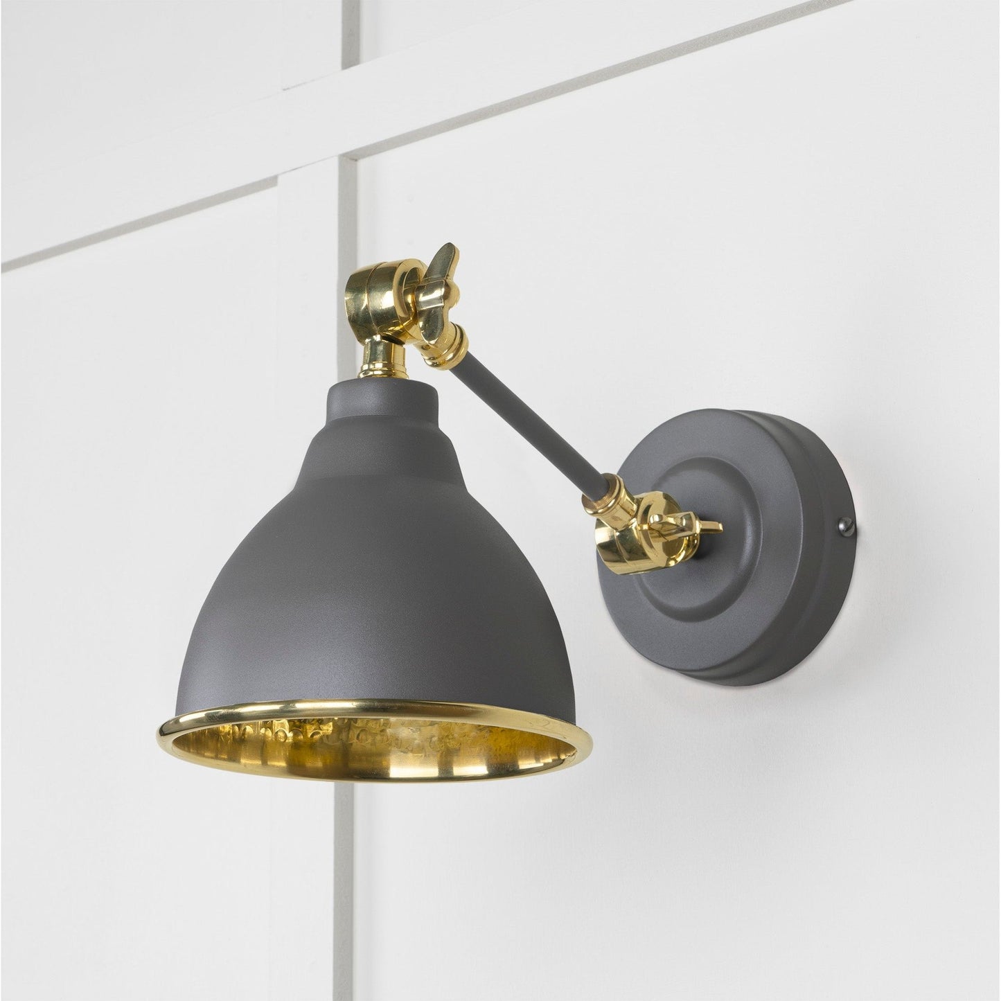 Hammered Brass Brindley Wall Light