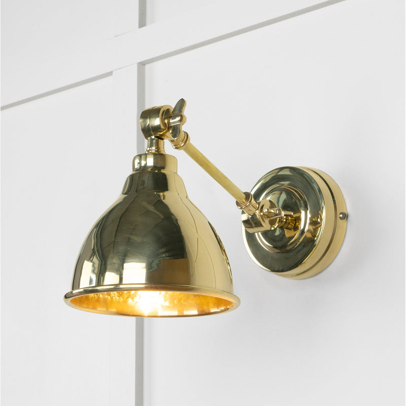 Hammered Brass Brindley Wall Light