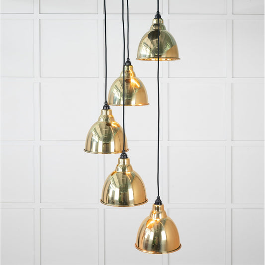 Smooth Brass Brindley Cluster Pendant