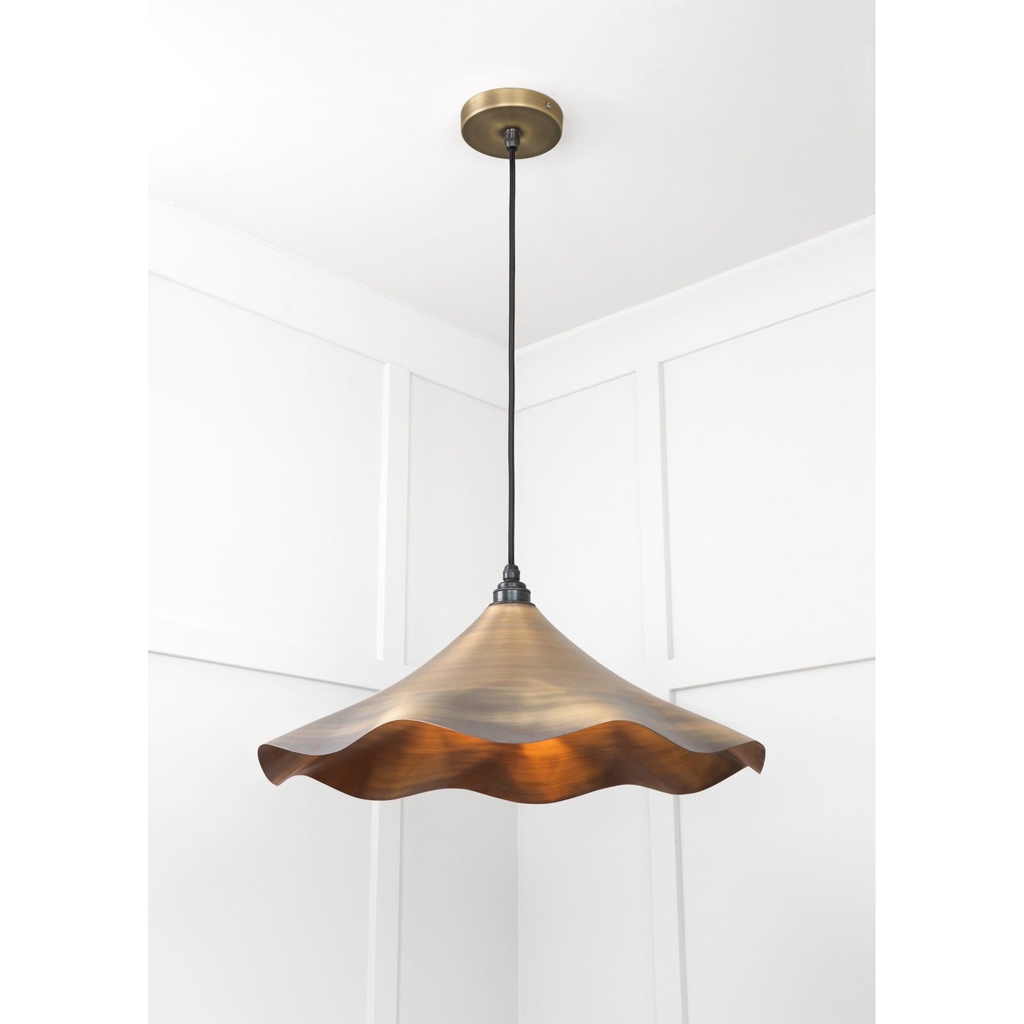 Aged Brass Flora Pendant