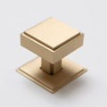 Solid Brass Art Deco Kitchen Pull Handles & Knobs With Backplates - Satin Brass Finish
