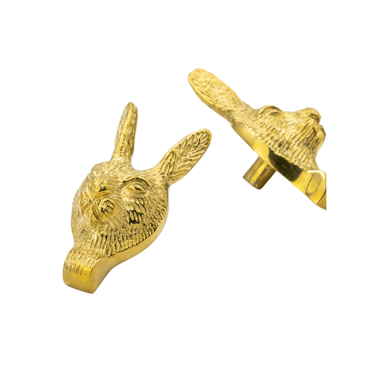 Brass Hare Drawer Cabinet Knob - Brass Finish - Brass bee