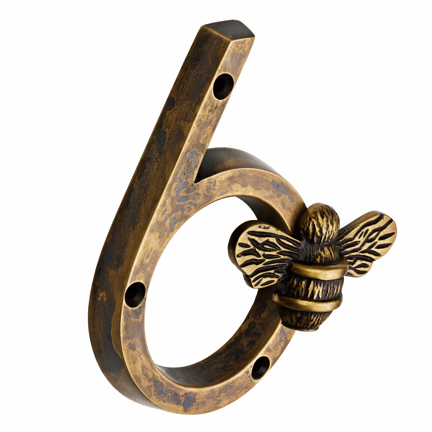 Brass bee Premium House Numbers with Bee in Heritage Finish 0-9 - 4 Inch Pre-order (1-2 weeks) - Brass bee