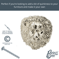 Brass Lion Drawer Cabinet Knob - Nickel Finish - Brass bee