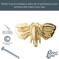 Brass Elephant Drawer Cabinet Knob - Brass Finish - Brass bee