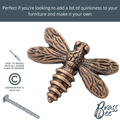 Brass Dragonfly Drawer Knob - Antique Copper Finish - Brass bee