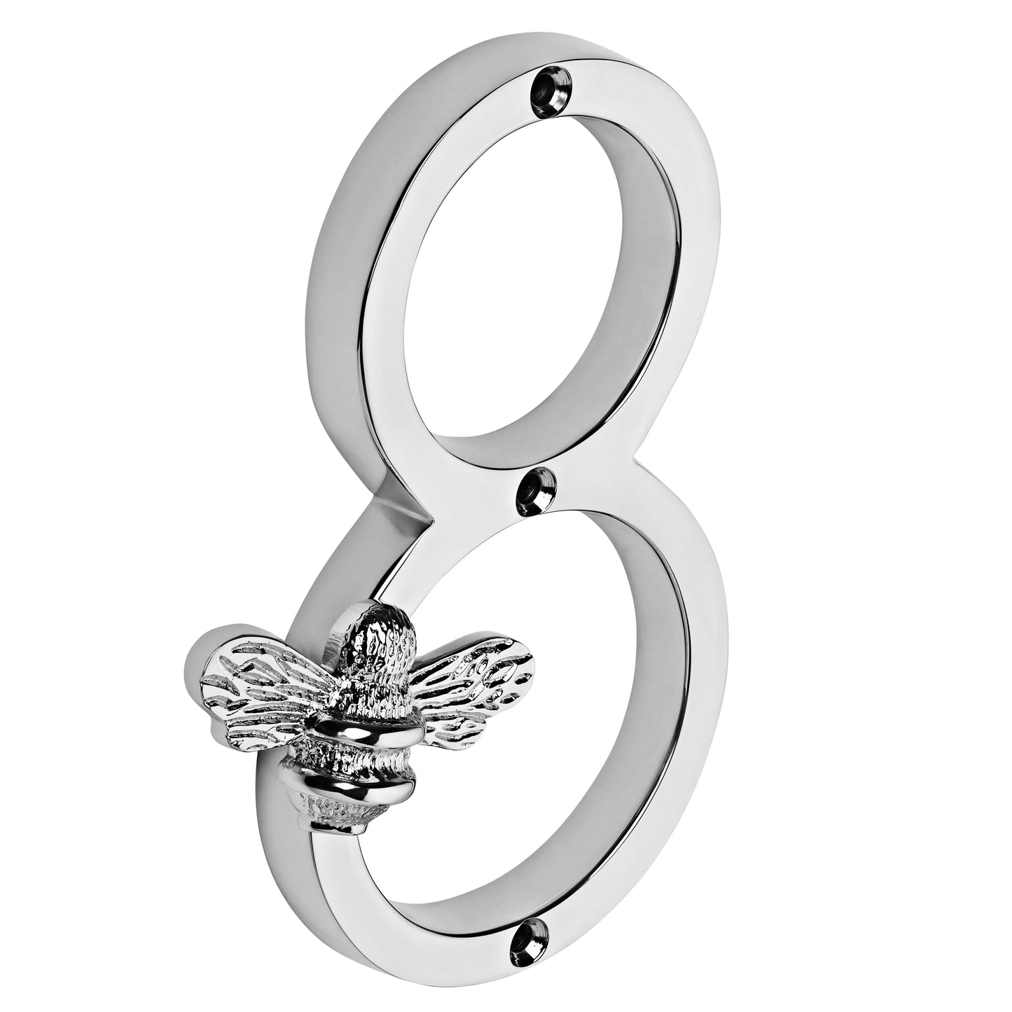 Brass bee Premium House Numbers with Bee in Nickel Finish 0-9 - Brass bee
