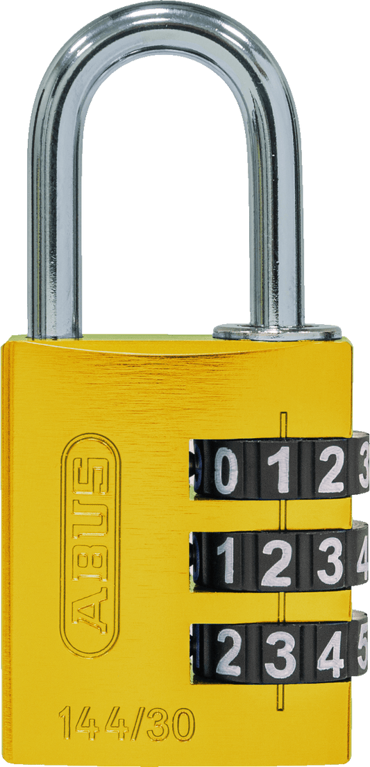 144 Series – Solid Aluminium Combination Padlock 144/30 | 3 Digit Code Yellow Love Handles uk